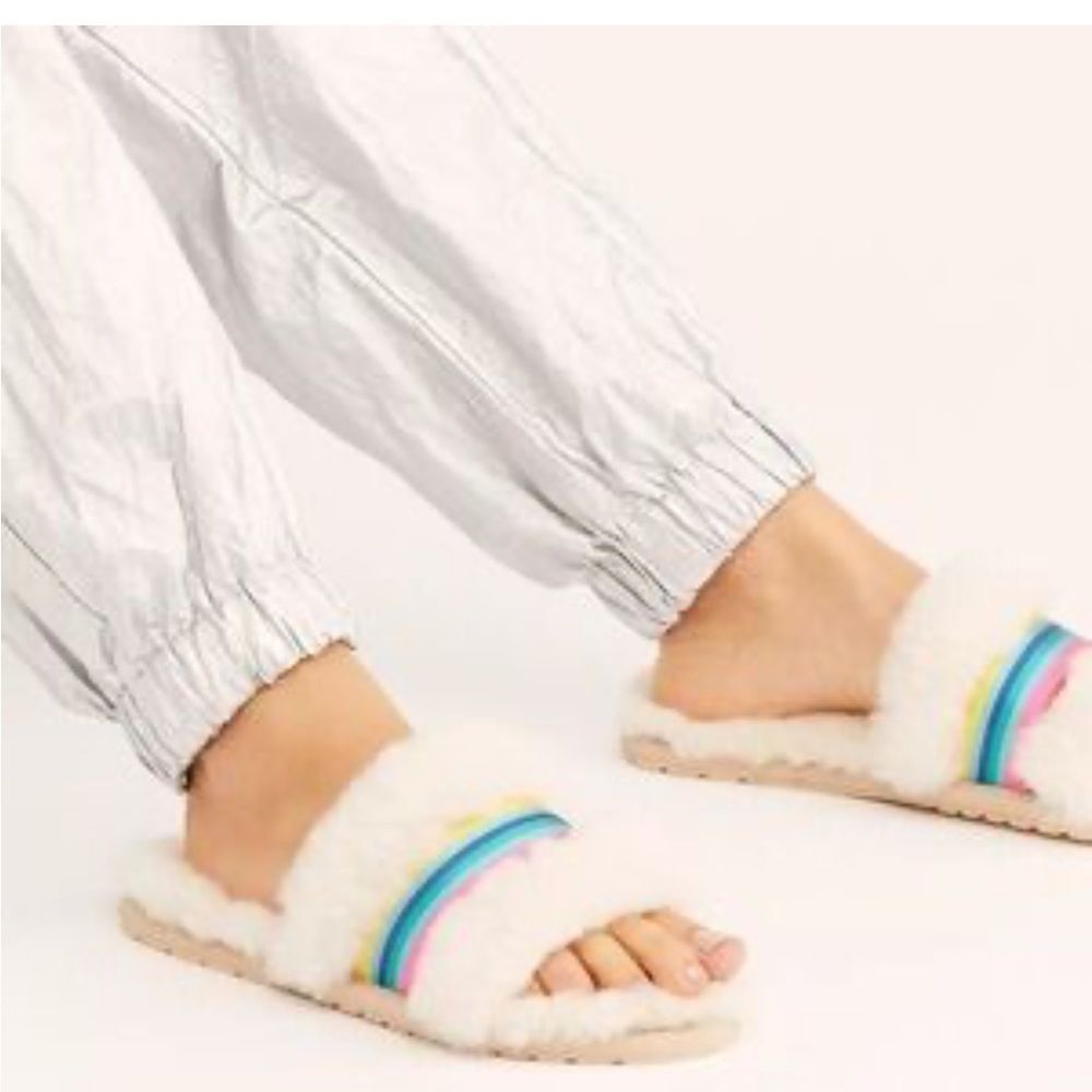 NEW Free People EMU Australia Wrenlette women's multicolor lamb skin slippers